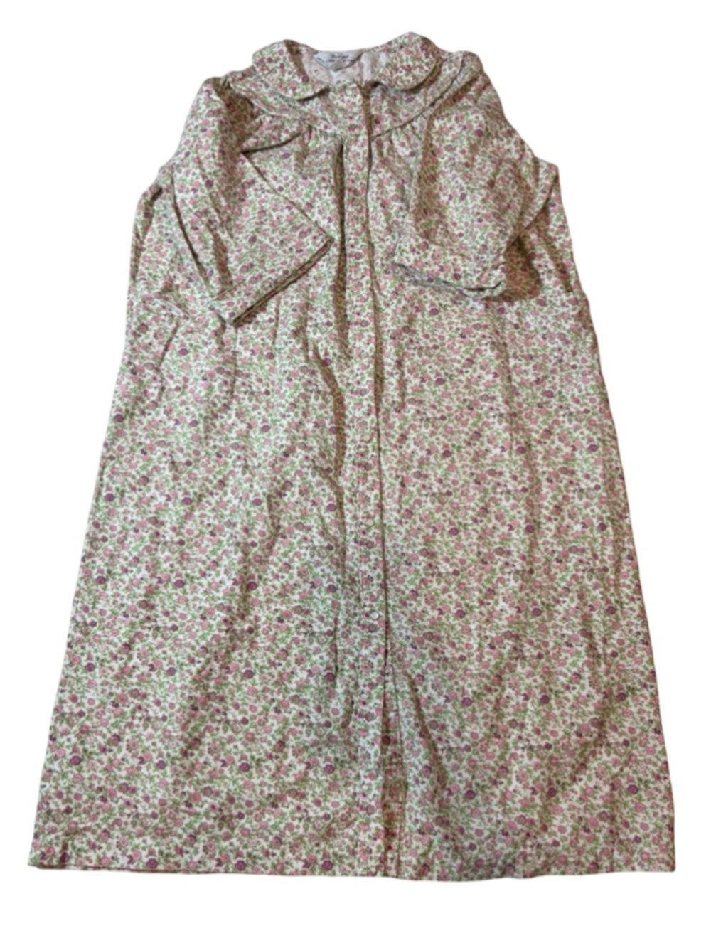 Vermont Country Store Floral Cotton Nightgown Dress Cottagecore Pink Green XL